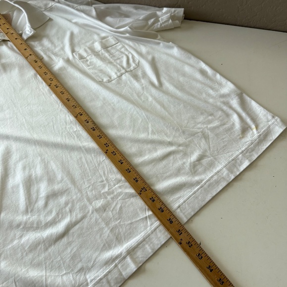 Gran Sasso Made in Italy Solid White Pocket Collared Polo Shirt Mens XL Cotton - Picture 8 of 9